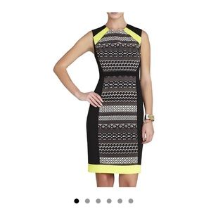 BCBG Cocktail Dress, Sheath Dress Like New! Sleeveless color block